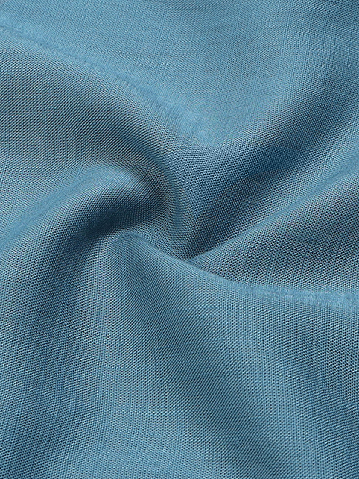 Men's Blue Linen Textured Slim Fit Solid Casual Shirt