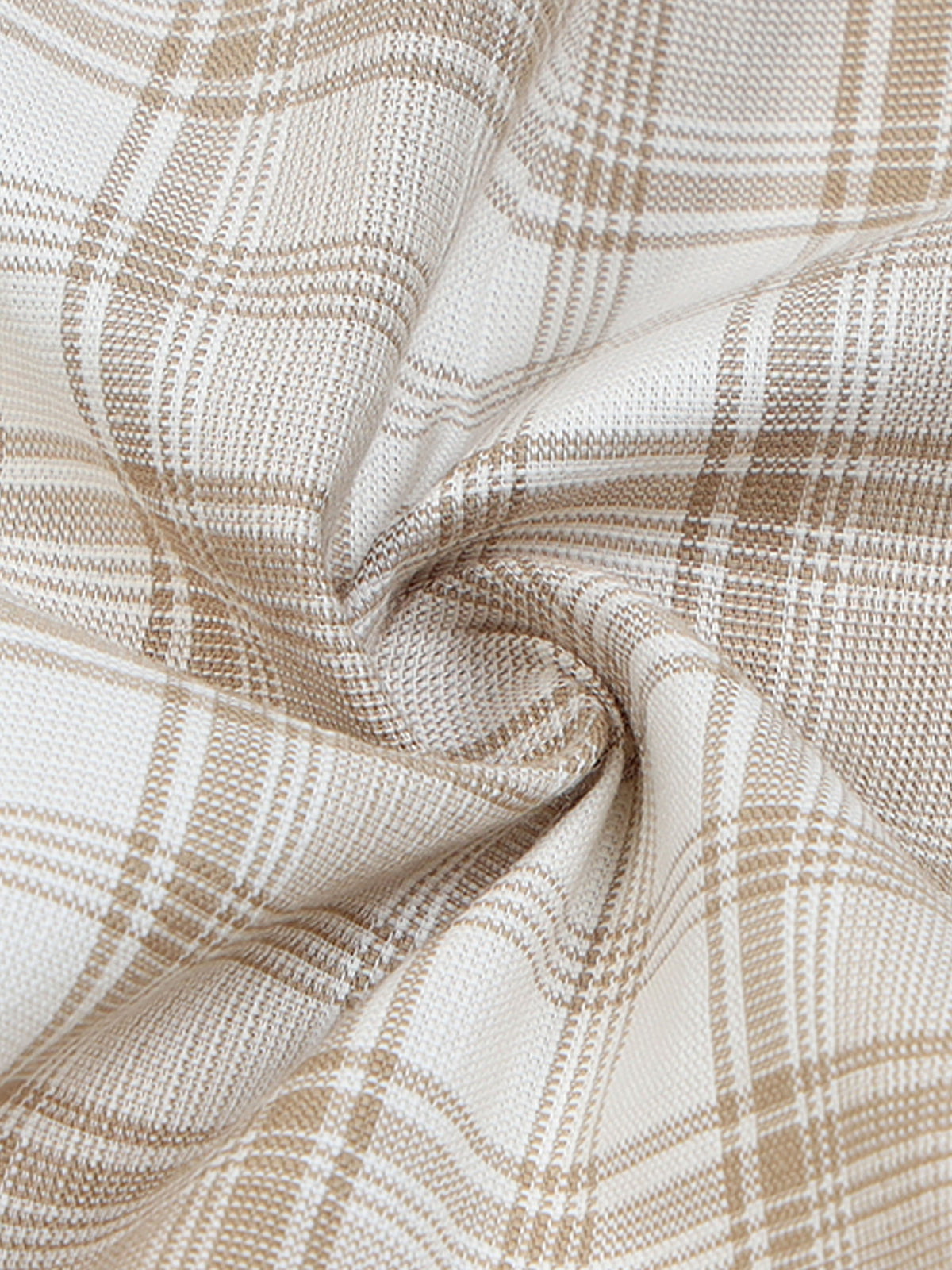 Men’s Beige Windowpane Checked Slim Fit Casual Shirt