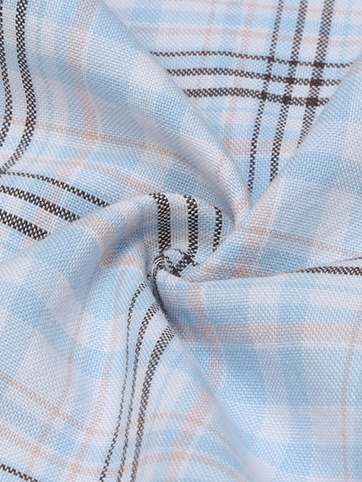 Men's Blue Slim Fit Checked Casual Shirt