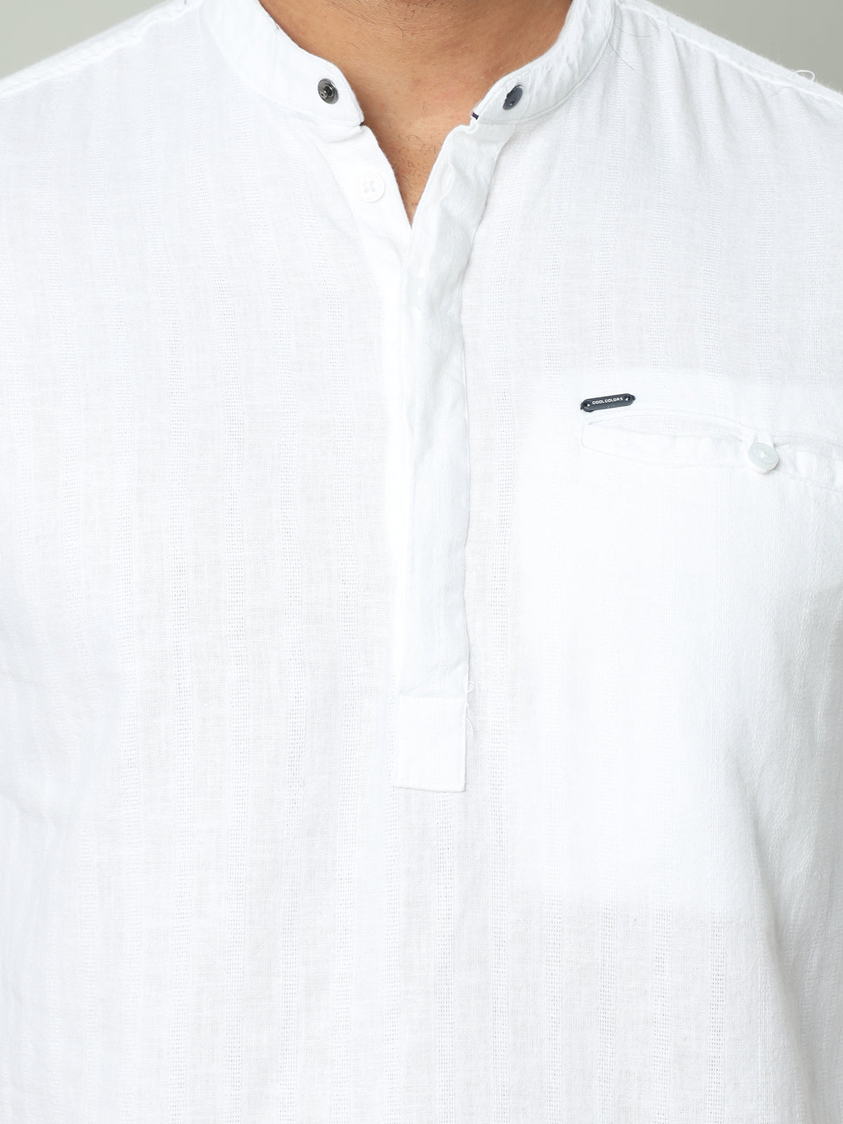 Men's White Slim Fit Full Sleeve Solid Casual Kurta Shirts