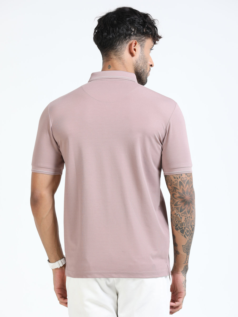 Men Onion Slim Fit Stretchable Solid Polo T-Shirt