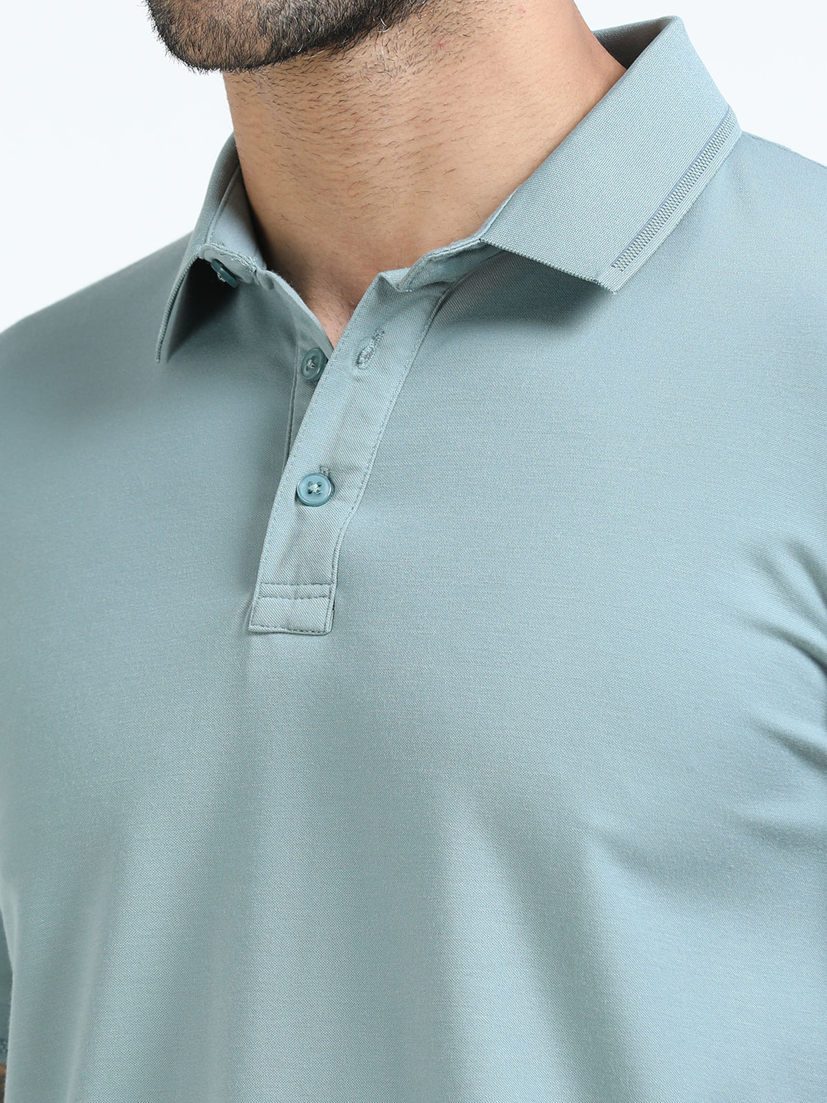 Men Pista Slim Fit Stretchable Solid Polo T-Shirt