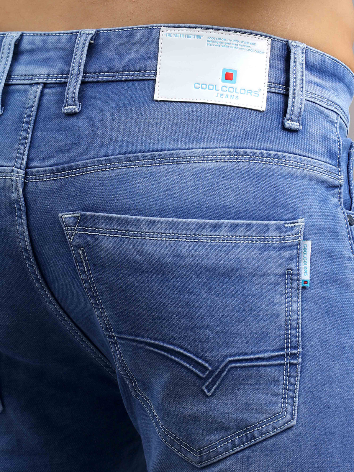 Men's Blue Relaxed Denim Ankle fit Jeans