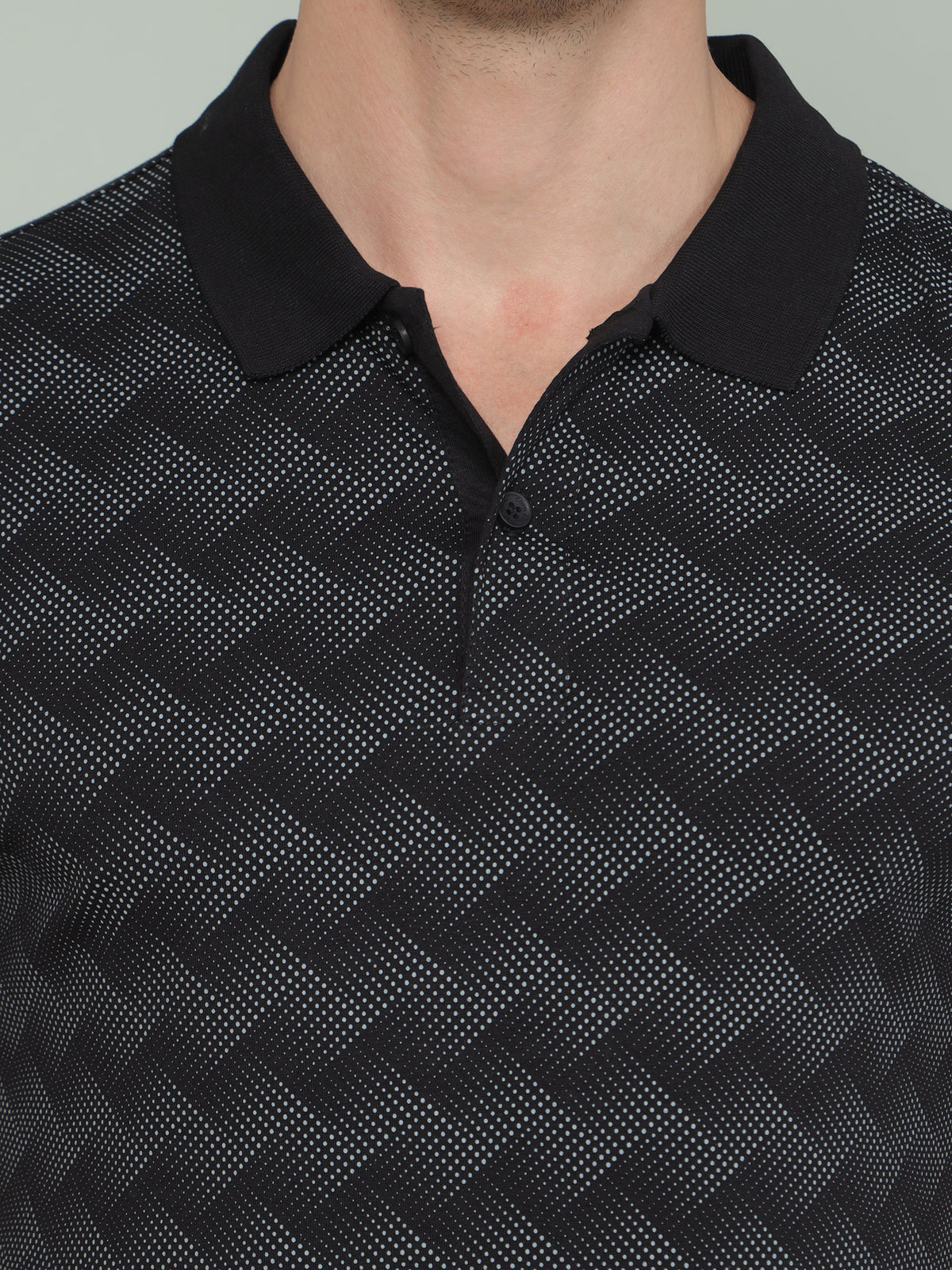 Navy Printed Polo T-shirt