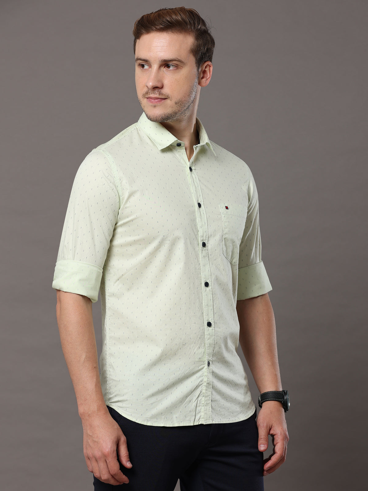 Tea Green Print Shirt