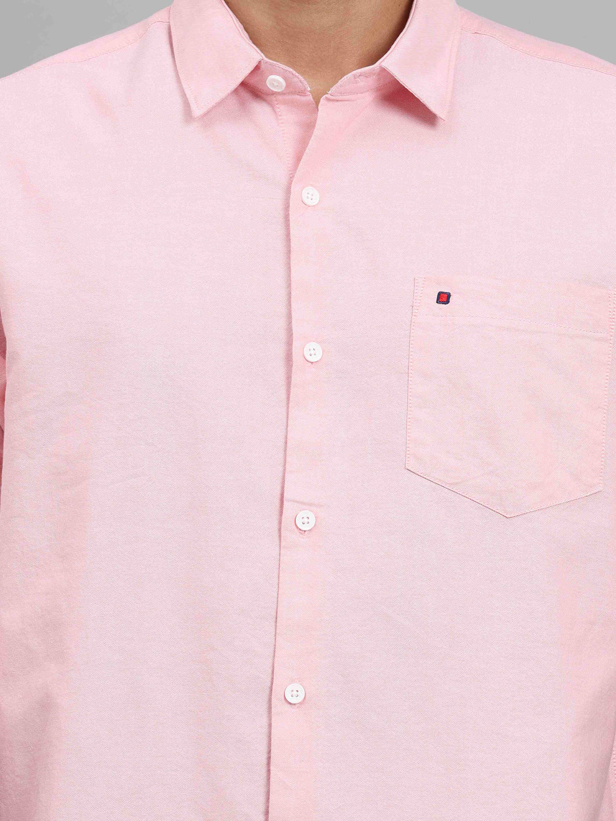 Men's Pink Slim Fit Solid Full Sleeves Casual Shirts