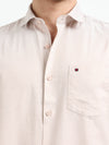 Pink Solid Regular Fit Casual Shirts