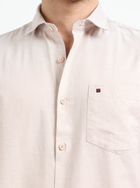 Pink Solid Regular Fit Casual Shirts