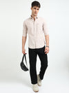 Pink Solid Regular Fit Casual Shirts
