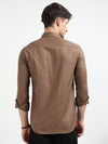 Brown Solid Slim Fit Casual Shirts