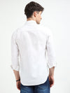 White Solid Slim Fit Casual Shirts