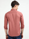 Dusty Pink Solid Slim Fit Casual Shirts