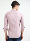 Light Pink Solid Slim Fit Casual Shirts