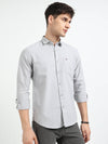 Grey Solid Regular Fit Casual Shirts