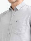 Grey Solid Regular Fit Casual Shirts