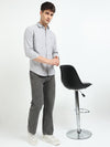Grey Solid Regular Fit Casual Shirts