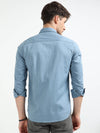 Blue Solid Slim Fit Casual Shirts