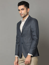 Shop Fuscous Grey Checks Blazer Online.