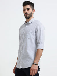 Navy Stripes Slim Fit Cotton Casual Shirts