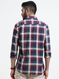 Red Checks Slim Fit Full Sleeves Casual Shirts