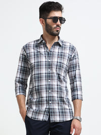 Maroon Checks Slim Fit Cotton Casual Shirts