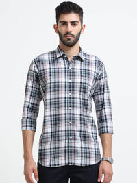 Maroon Checks Slim Fit Cotton Casual Shirts