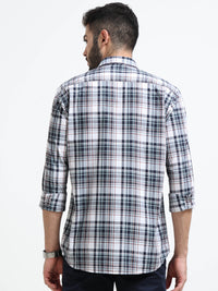 Maroon Checks Slim Fit Cotton Casual Shirts