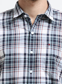 Maroon Checks Slim Fit Cotton Casual Shirts