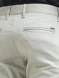 Men Grey Solid Satin With Lycra Ankle Fit Casual Trousers