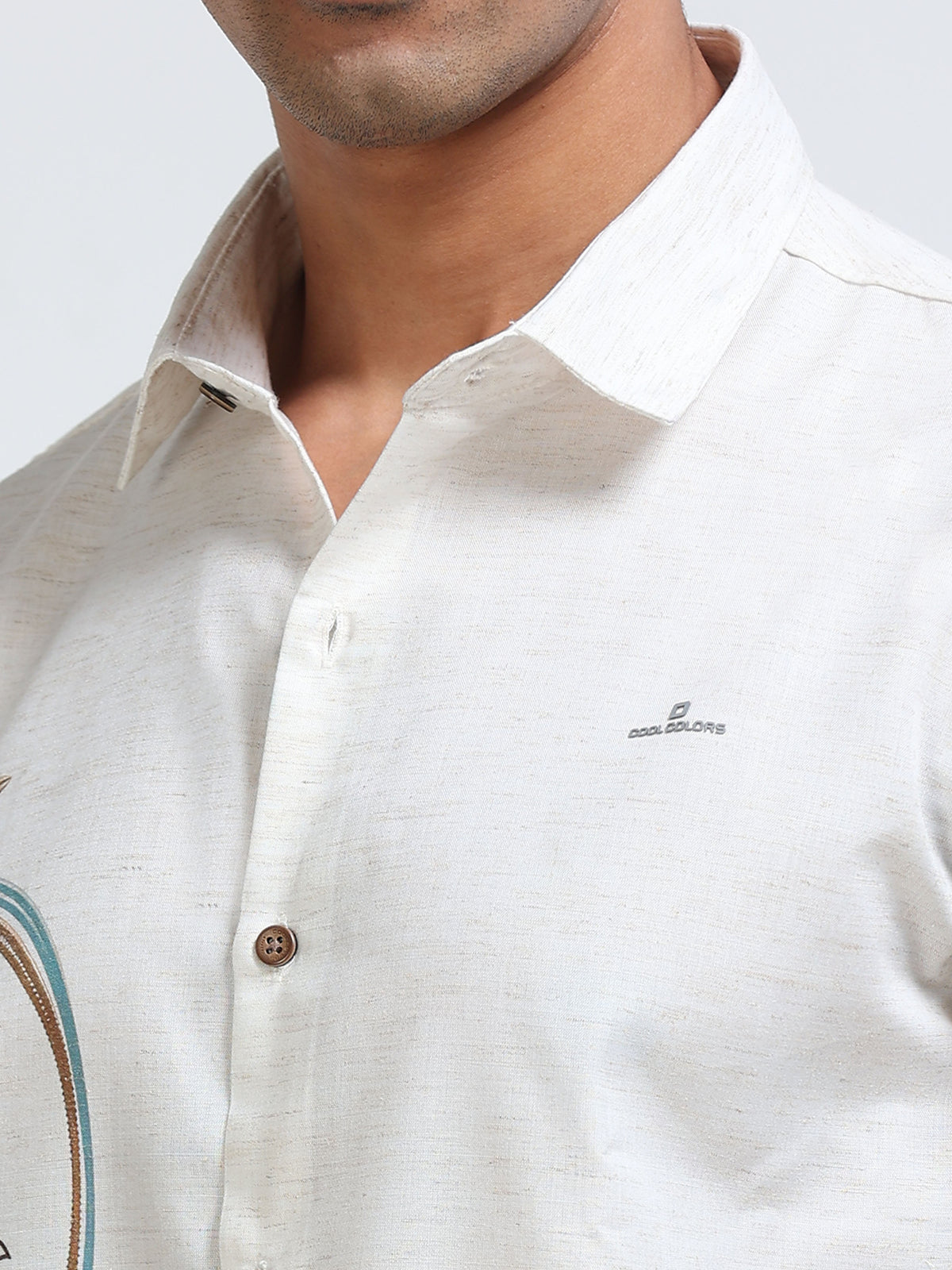 Cool Colors Men's Light Grey Floral Printed Casual Shirt