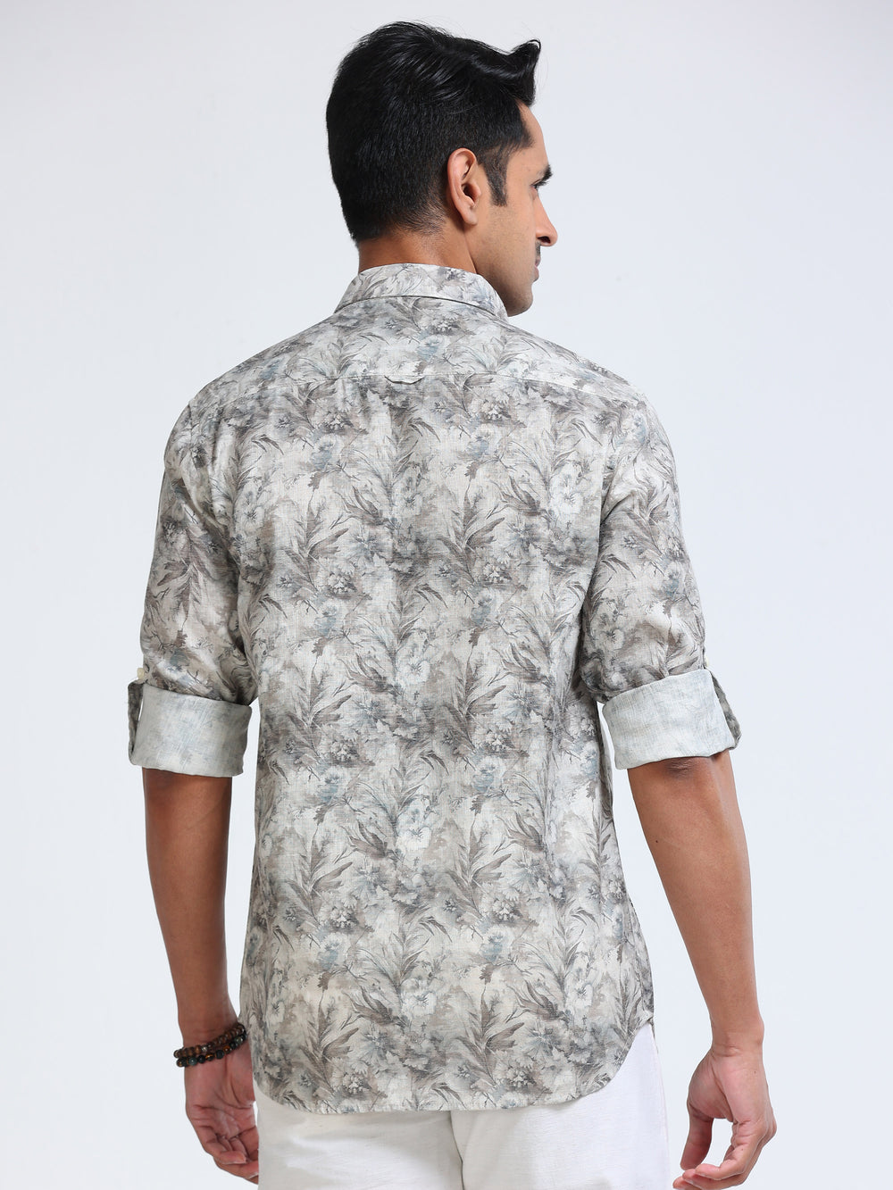 Cool Colors Men's Light Green Floral Printed Slim Fit Shirt