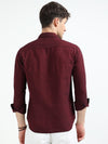 Maroon Solid Slim Fit Casual Shirts