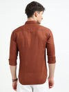 Rust Solid Slim Fit Casual Shirts