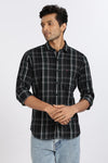 Men Green Checkered  Full Sleeve Slim Fit Casual Shirt