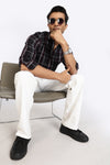 Men Brown Checkered Full Sleeve Slim Fit Casual Shirt