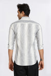 Men Navy Stripes Full Sleeve Slim Fit Casual Shirts
