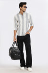 Men Navy Stripes Full Sleeve Slim Fit Casual Shirts