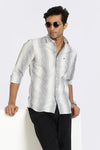 Men Navy Stripes Full Sleeve Slim Fit Casual Shirts