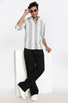 Men Navy Stripes Full Sleeve Slim Fit Casual Shirts
