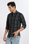 Men Green Checkered  Full Sleeve Slim Fit Casual Shirt