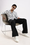 White Printed Slim Fit Cotton Full Sleeve Casual Shirt