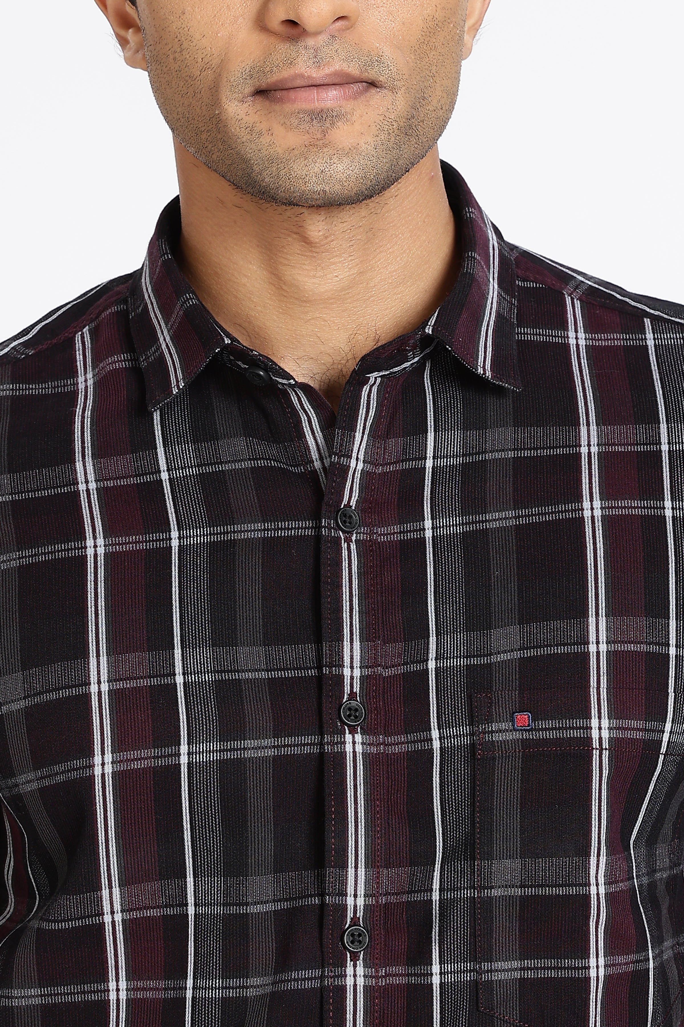 Men Brown Checkered Full Sleeve Slim Fit Casual Shirt
