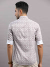 Men's Pink Slim Fit Printed Full Sleeves Casual Shirt