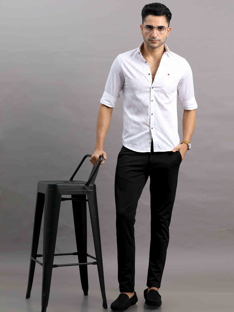 Shop Men's Pink Cotton Casual Slim Fit Printed Casual Shirt Online.