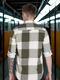 Black Tartan Checks Slim Fit Full Sleeve Shirt