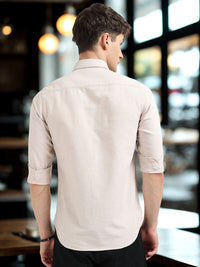 Pink Solid Regular Fit Casual Shirts
