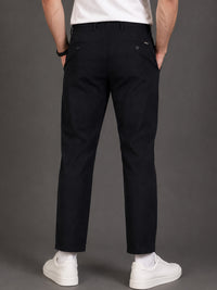 Men's Black Drift Fit Linen Trousers | Solid Design | Contemporary Fit | Smart-Casual & Office Wear