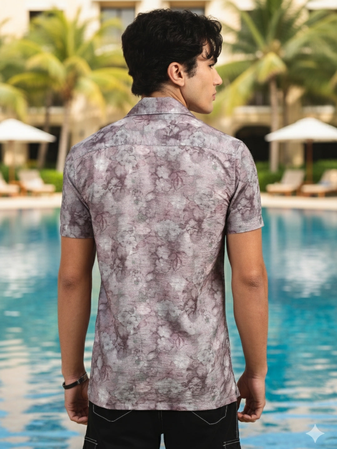 Men Pink  Slim Fit Printed Half Sleeve Casual Shirt