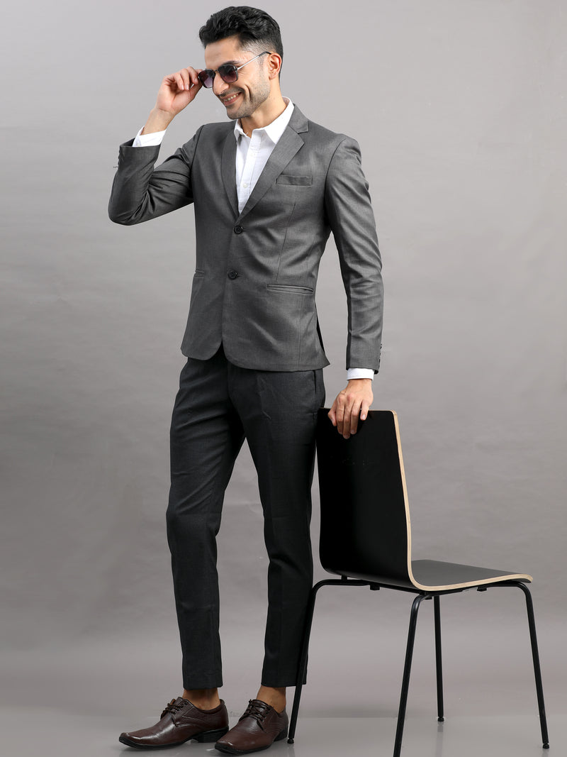 Shop Men's Grey Cotton Blend Slim Fit Casual Blazer Online.