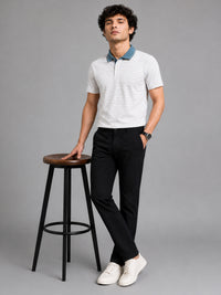 Men's Black Drift Fit Linen Trousers | Solid Design | Contemporary Fit | Smart-Casual & Office Wear